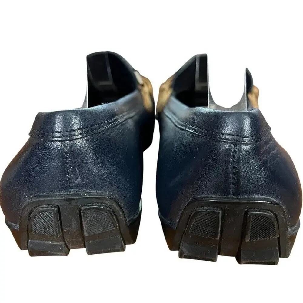Enzo Angiolini Helene Womens Navy Square Toe Preppy Acedemia Flats Shoes 7